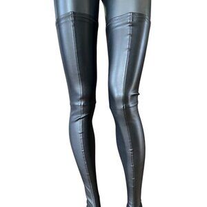 MM6 Maison Margiela black long over the knee boots